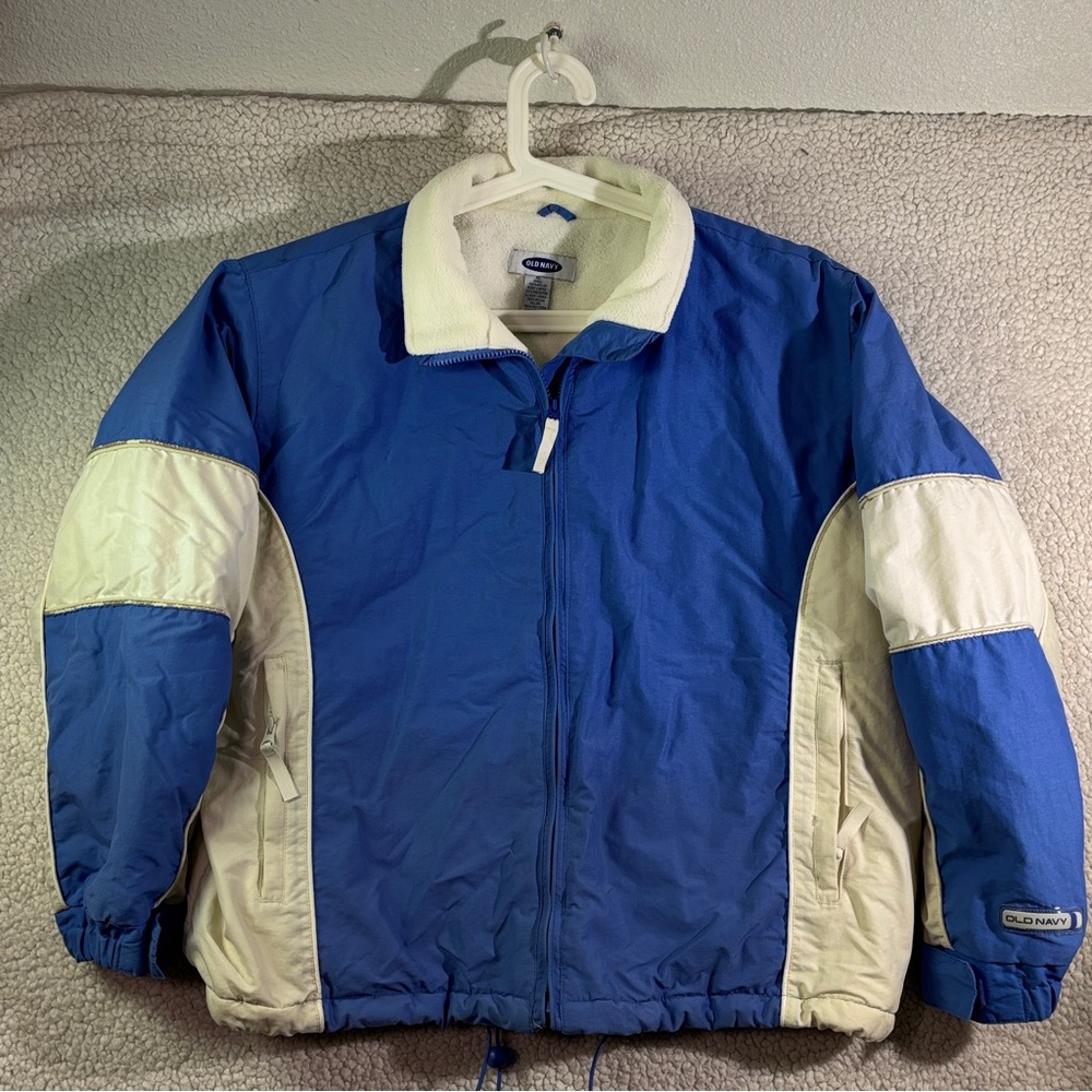 Vintage 1998 Old Navy Puffer Colorblock Winter Puffer Jacket Made Korea XL Y2K